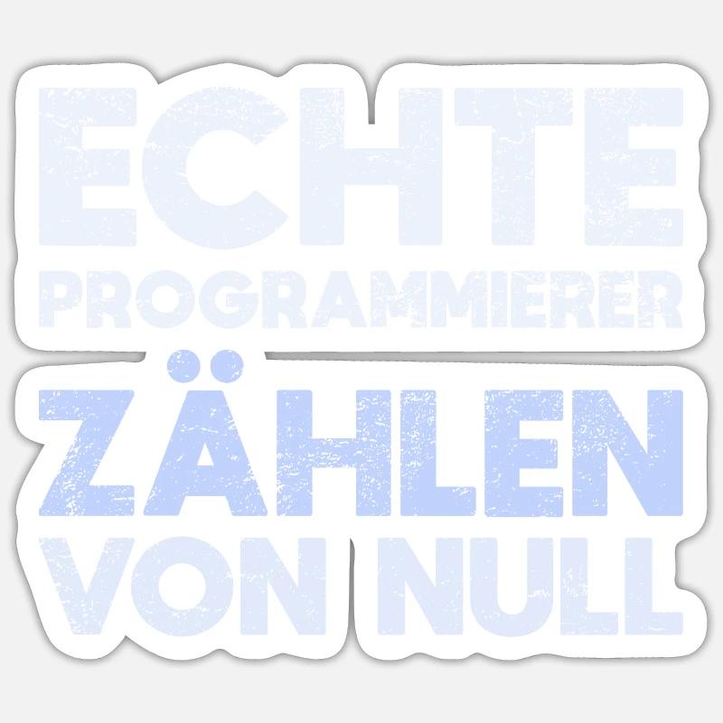 Echte Programmierer Zählen Von Null - Sticker Größe S (10 x 10 cm) - Mattweiß