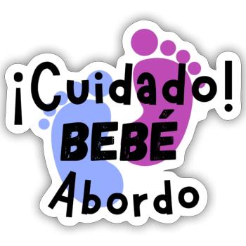 Sorge! Baby an Bord - Sticker Größe S (10 x 10 cm) - Mattweiß - Vorne