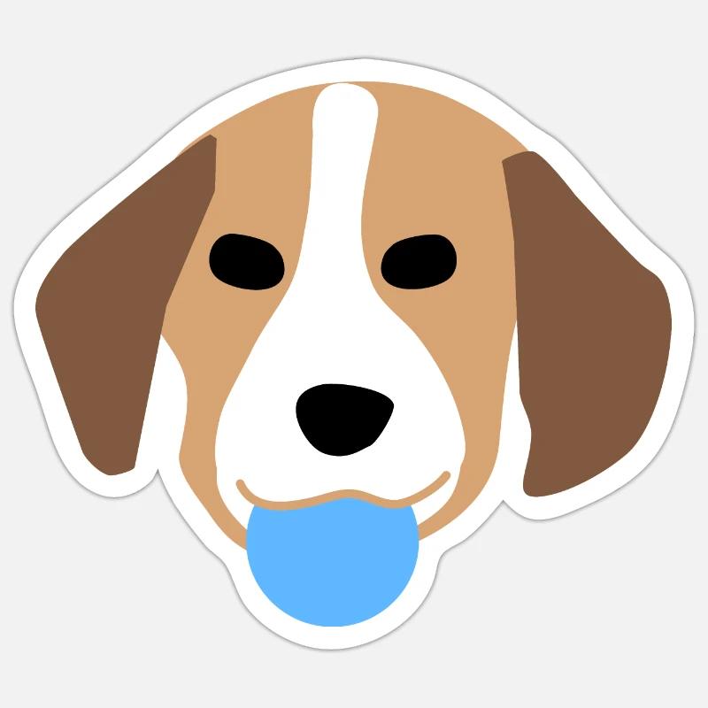 Welpengesicht 3 - Sticker Größe S (10 x 10 cm) - Mattweiß