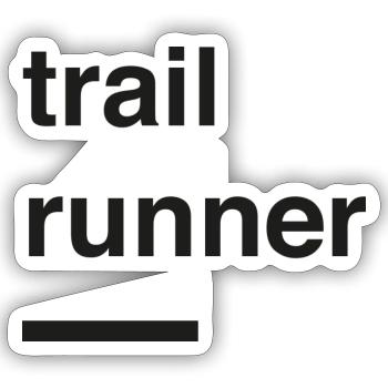 trail runner - Sticker taille S (10 x 10 cm) - blanc mat - Devant