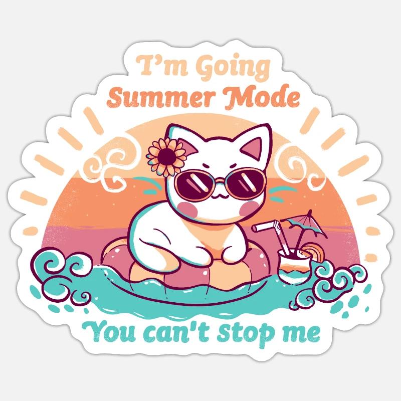Mode été - Sticker taille S (10 x 10 cm) - blanc mat