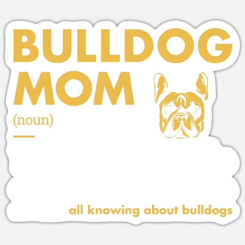Définition de maman bouledogue - Sticker taille S (10 x 10 cm) - blanc mat