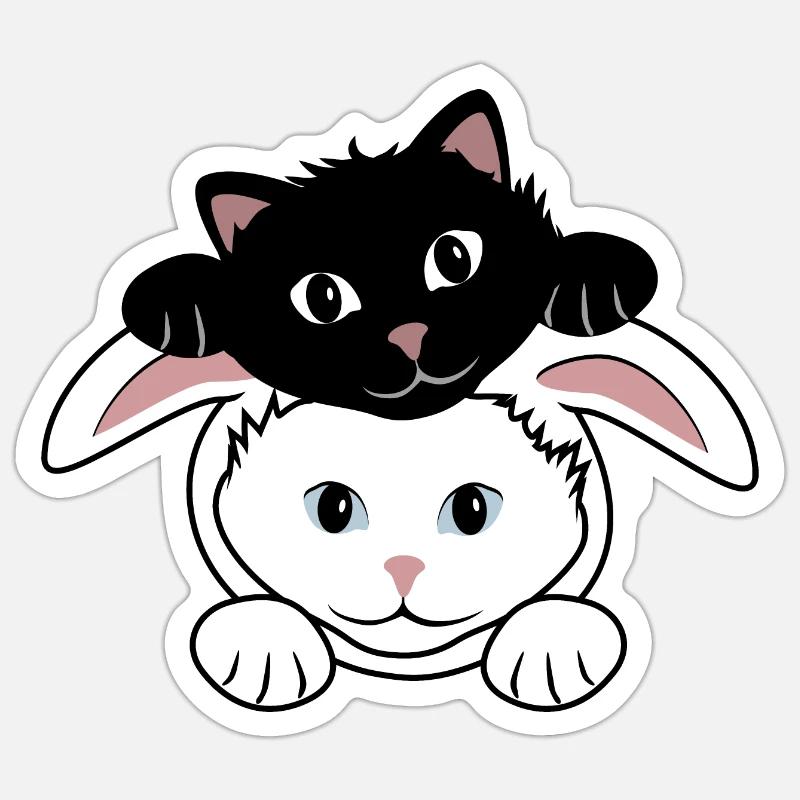 Bunny and demon - Sticker size S (10 x 10 cm) - white matte