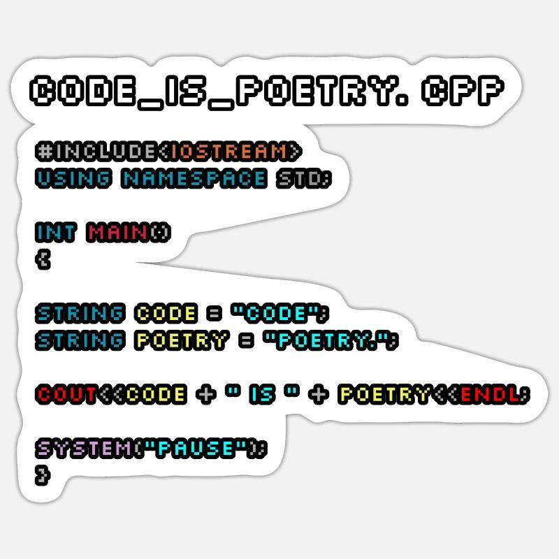 Code is Poetry.CPP - Sticker size S (10 x 10 cm) - white matte