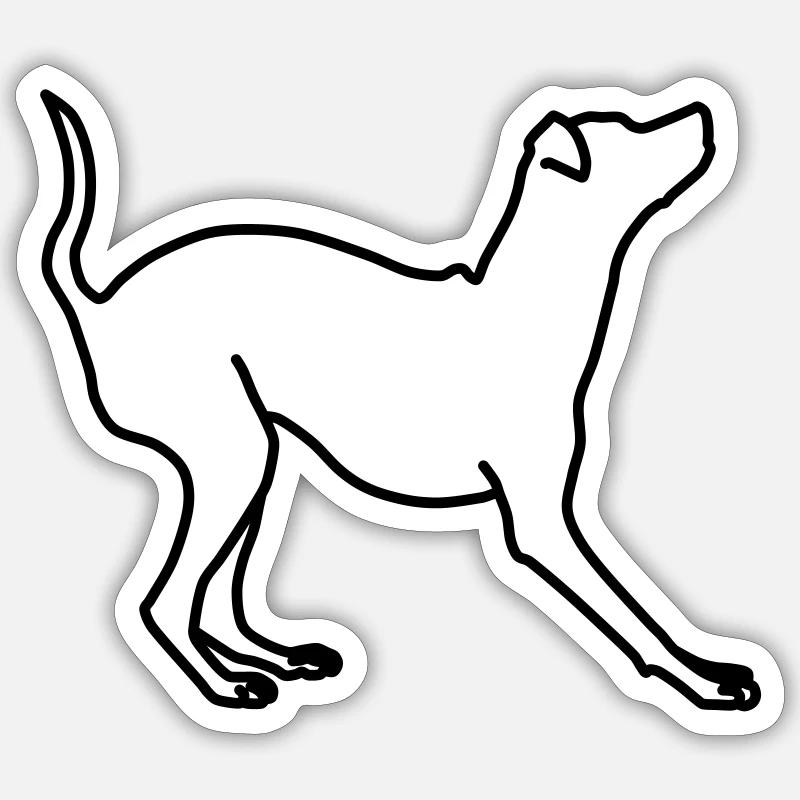 Pinscher Lineart miniature 1 - Sticker taille S (10 x 10 cm) - blanc mat