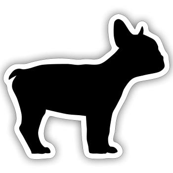 english bulldog schattenriss 1 - Sticker Größe S (10 x 10 cm) - Mattweiß - Vorne