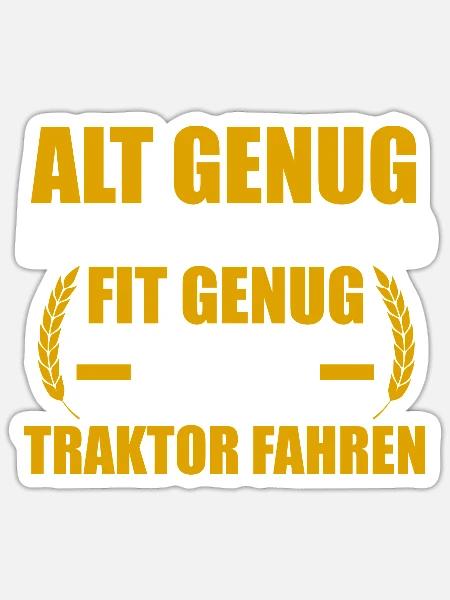 Landwirtschaft Landwirt Traktor Rente Ruhestand Ba - Sticker Größe S (10 x 10 cm) - Mattweiß
