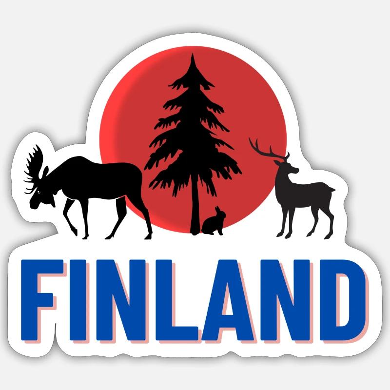 FINLANDE - Sticker taille S (10 x 10 cm) - blanc mat