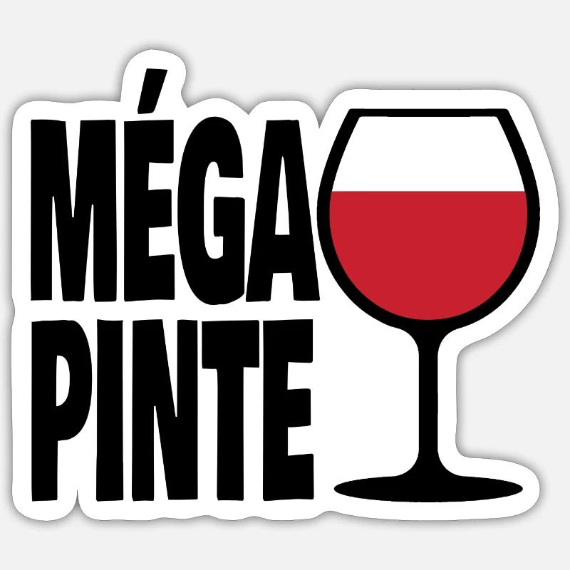 méga pinte - Sticker taille S (10 x 10 cm) - blanc mat
