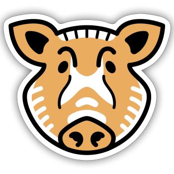 Waldfreunde Wildschwein - Sticker Größe S (10 x 10 cm) - Mattweiß - Vorne