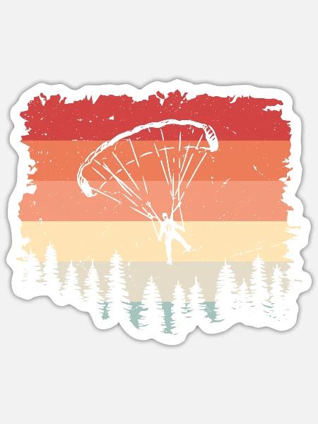 Gleitschirm Fallschirmspringen Forest Geschenkidee - Sticker Größe S (10 x 10 cm) - Mattweiß