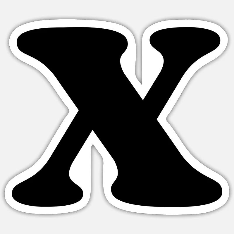Lettre x - Sticker taille S (10 x 10 cm) - blanc mat