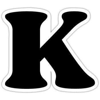 Letter k - Sticker size S (10 x 10 cm) - white matte - Front