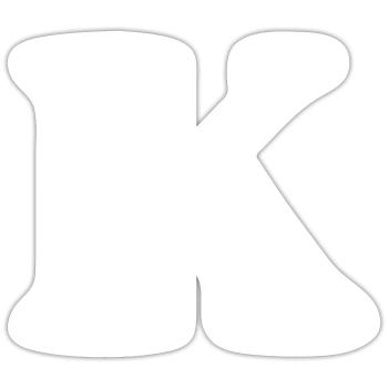 Letter k - Sticker size S (10 x 10 cm) - white matte - Front