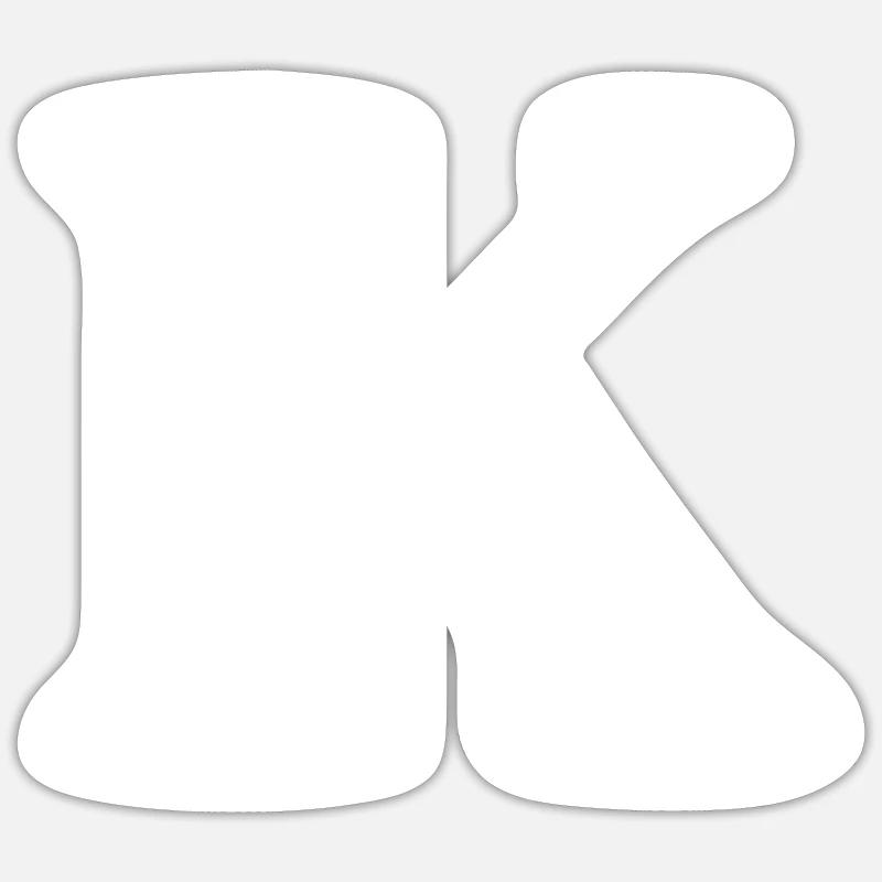Letter k - Sticker size S (10 x 10 cm) - white matte