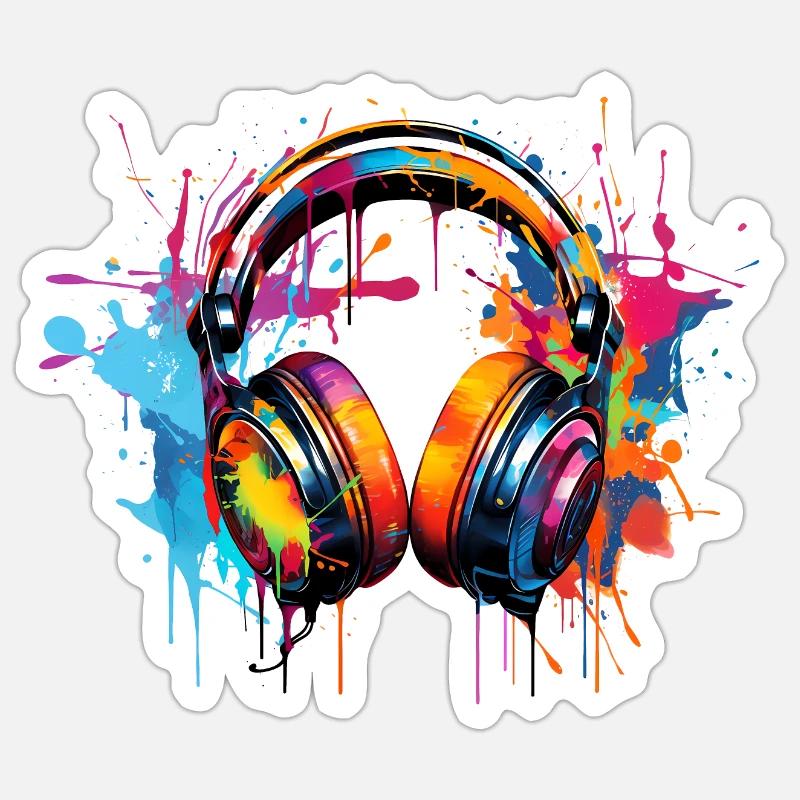 Casque Graffiti Style - Sticker taille S (10 x 10 cm) - blanc mat