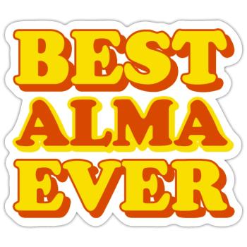 Alma Vorname lustiges Geschenk - Sticker Größe S (10 x 10 cm) - Mattweiß - Vorne