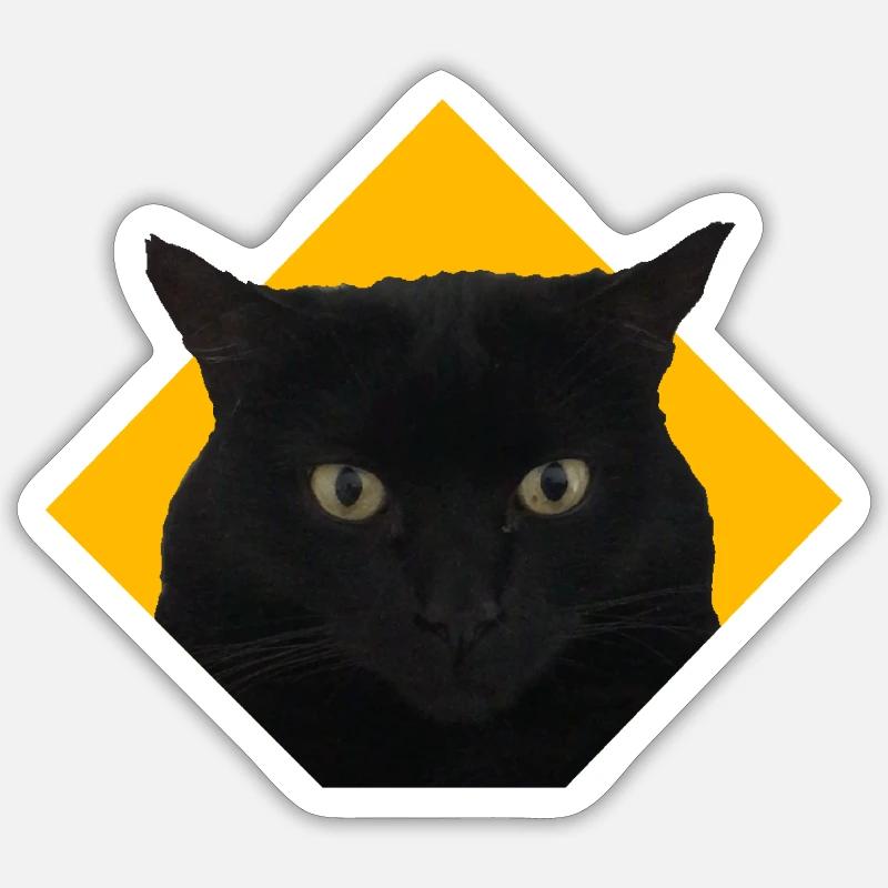 Logo Chat Noir Sticker taille S (10 x 10 cm)
