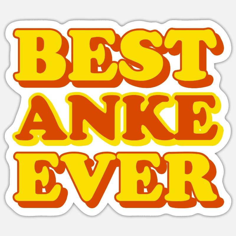 Anke Vorname lustiges Geschenk - Sticker Größe S (10 x 10 cm) - Mattweiß