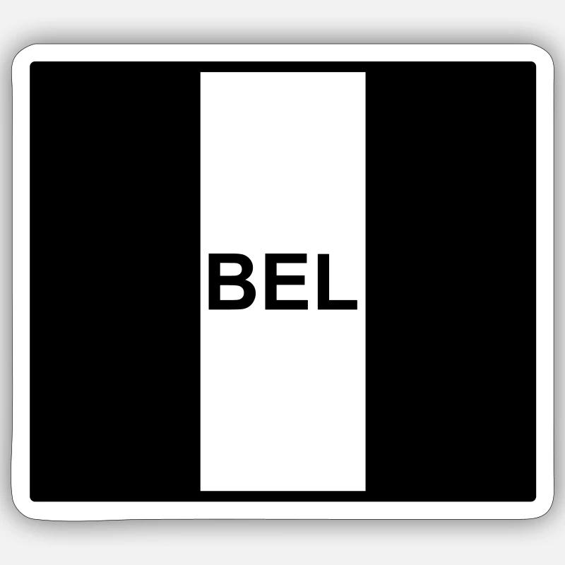 Drapeau Tactique de la Belgique - Sticker taille S (10 x 10 cm) - blanc mat