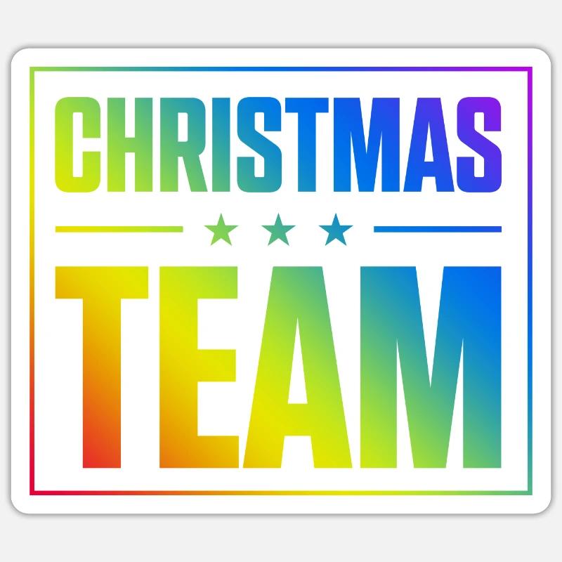Équipe de Noël - Sticker taille S (10 x 10 cm) - blanc mat