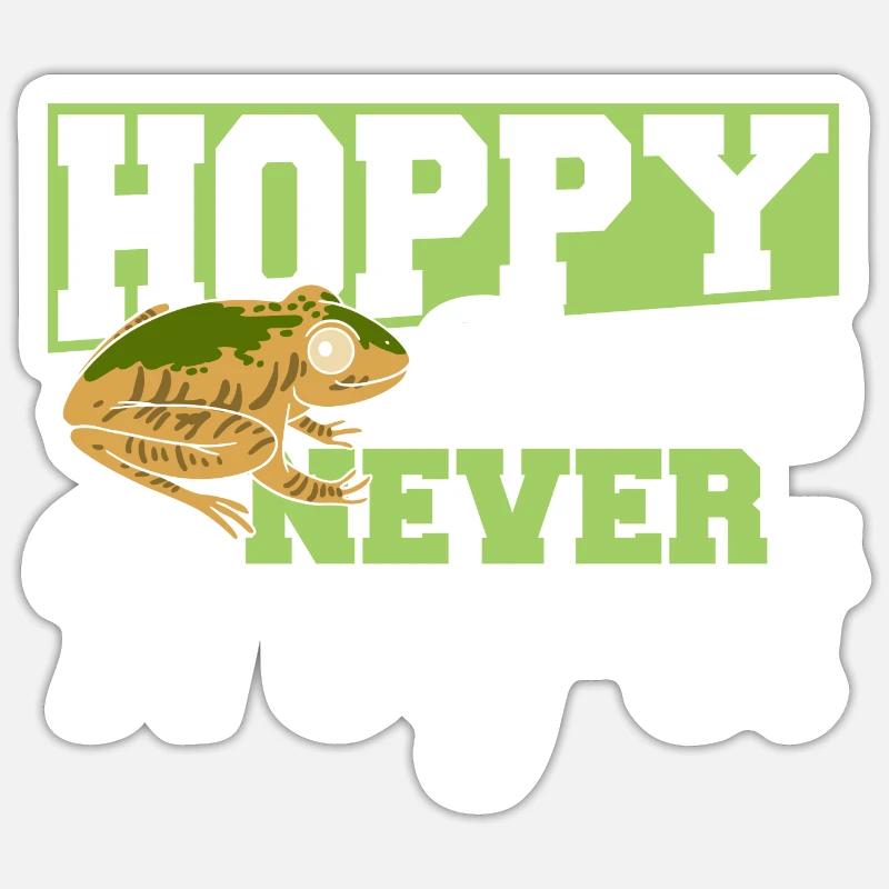 Hoppy Times Never Frog et Funny Herpetologist Toad Sticker Größe S (10 x 10 cm)
