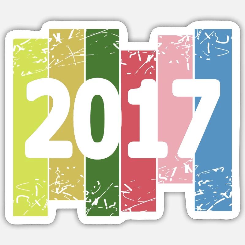 Year: 2017 - Sticker size S (10 x 10 cm) - white matte