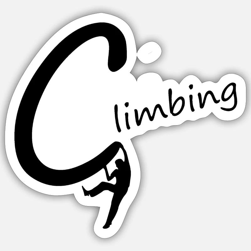 Cooles Kletterdesign, Kletterer, Climbing, Boulder - Sticker Größe S (10 x 10 cm) - Mattweiß