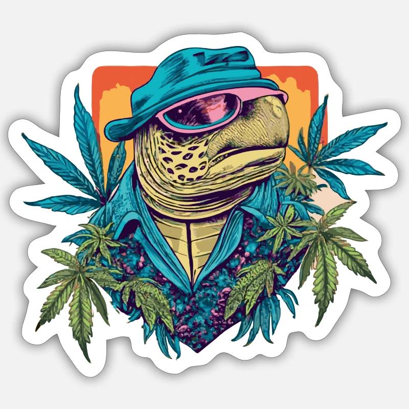 Turtle 2 - Sticker Größe S (10 x 10 cm) - Mattweiß