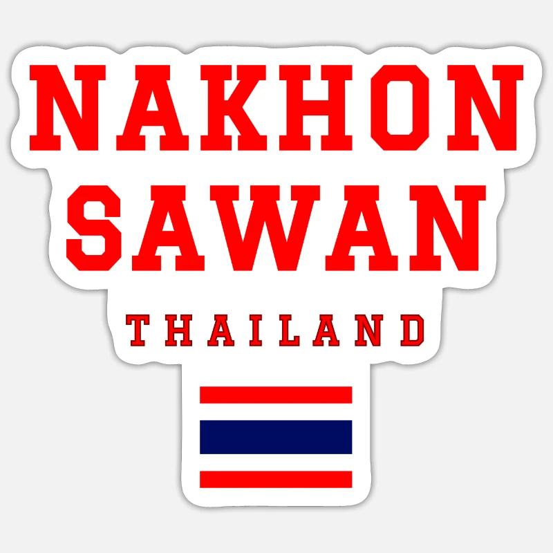 Nakhon Sawan, Thaïlande - Sticker taille S (10 x 10 cm) - blanc mat