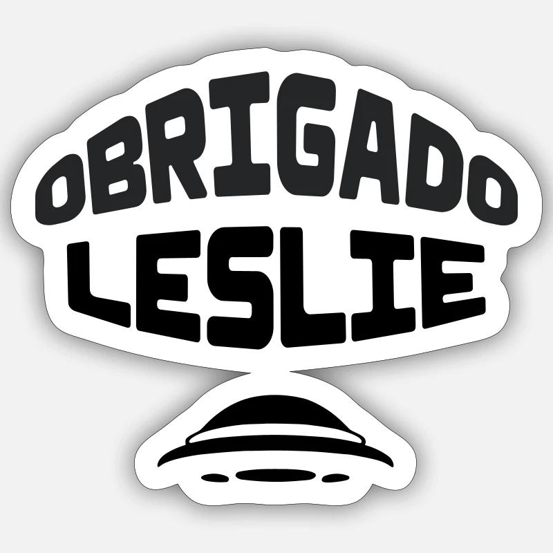 Obrigado Leslie - Sticker taille S (10 x 10 cm) - blanc mat