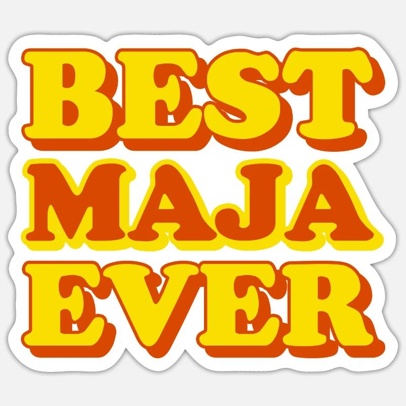 Maja First Name Funny Gift - Sticker size S (10 x 10 cm) - white matte