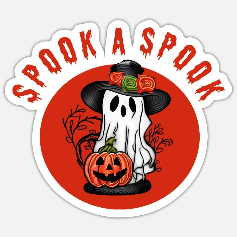 Erschrecke einen Spuk! - Sticker Größe S (10 x 10 cm) - Mattweiß