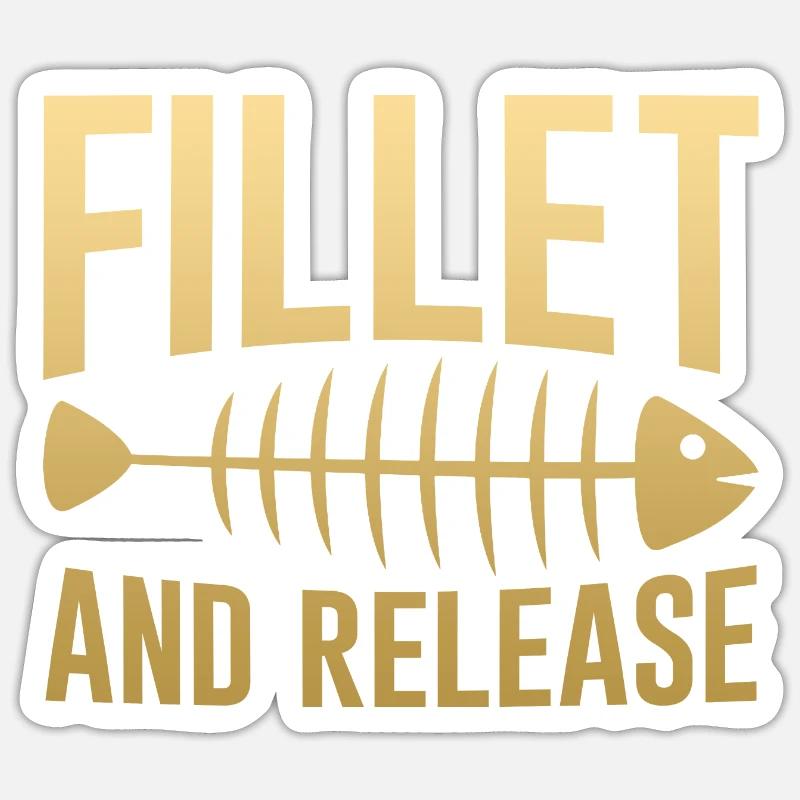 Filet et relâche 4 - Sticker taille S (10 x 10 cm) - blanc mat