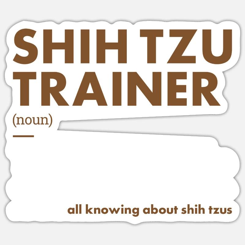 Shih Tzu Trainer Definiton - Sticker taille S (10 x 10 cm) - blanc mat