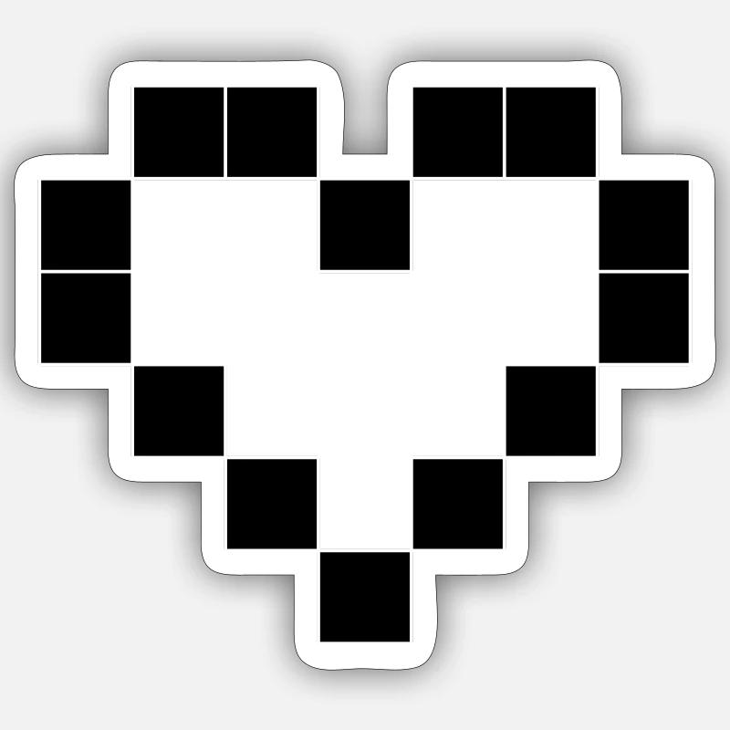 Pixel Heart - Sticker size S (10 x 10 cm) - white matte