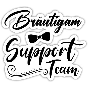 bräutigam support team - Sticker Größe S (10 x 10 cm) - Mattweiß - Vorne
