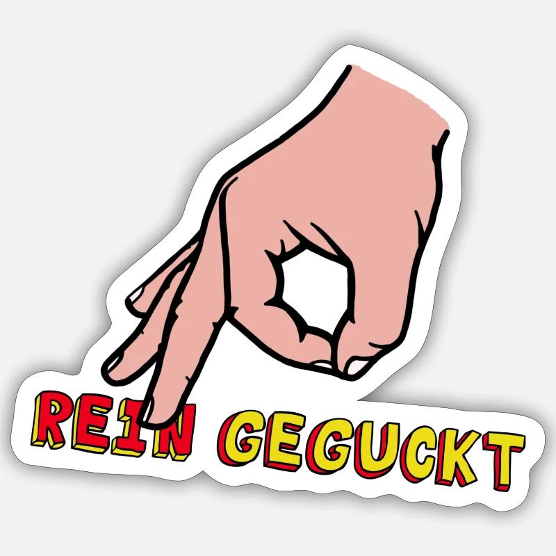 Index de main comique avec texte rétro Sticker taille S (10 x 10 cm)