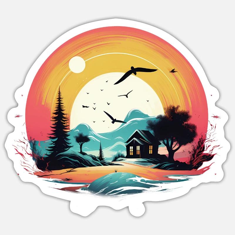 Sunset Sticker size S (10 x 10 cm)