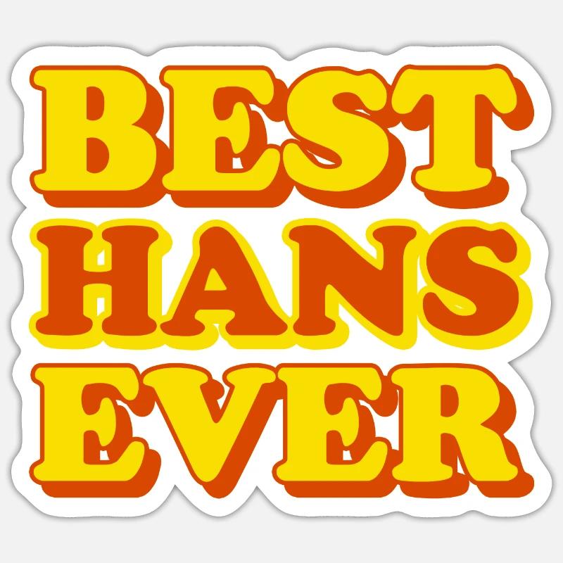 Hans First Name Funny Gift Sticker size S (10 x 10 cm)