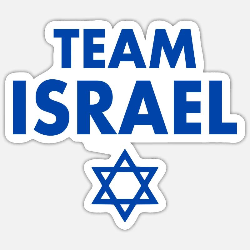 Team israel - Sticker taille S (10 x 10 cm) - blanc mat