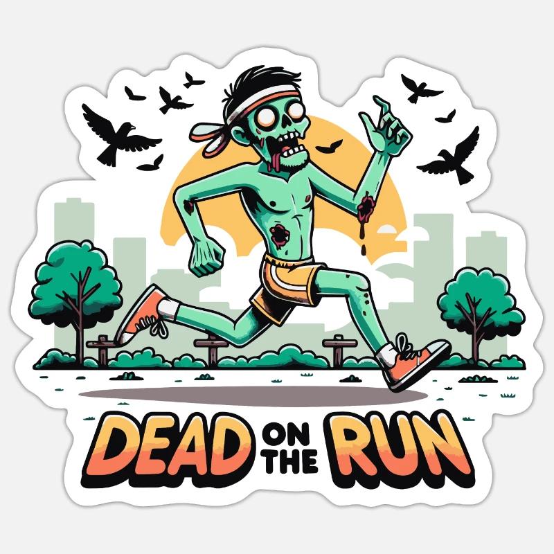 Dead on the Run: Zombie Runner - Sticker taille S (10 x 10 cm) - blanc mat