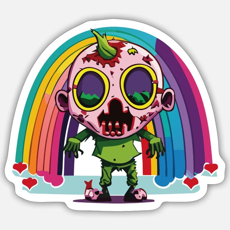Pride Zombie 05 - Sticker Größe S (10 x 10 cm) - Mattweiß