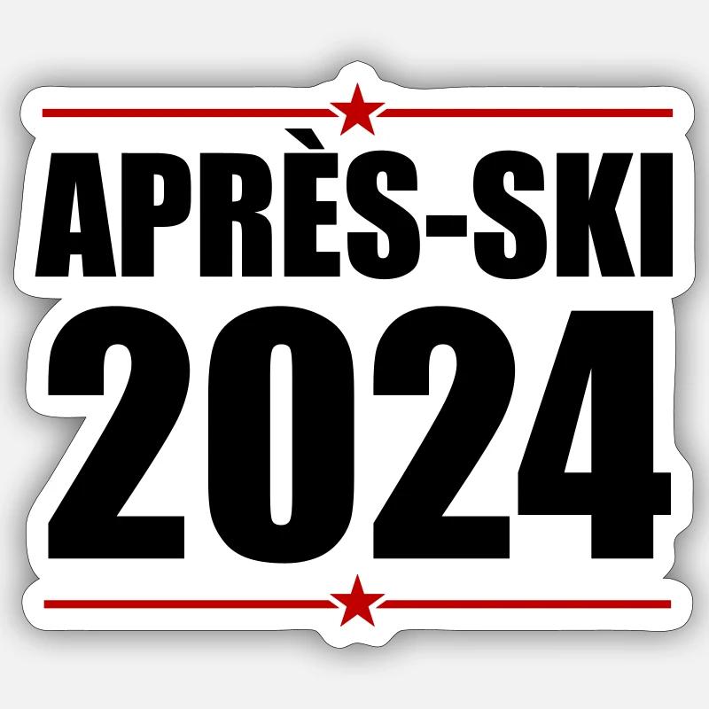 Apres Ski 2024 - Sticker Größe S (10 x 10 cm) - Mattweiß