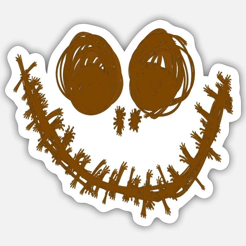 Jack o'lantern, monster, face, halloween - Sticker size S (10 x 10 cm) - white matte