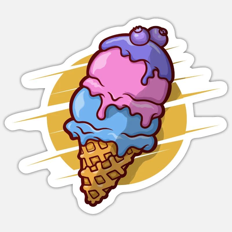 Blaubeere Eis Sticker Größe S (10 x 10 cm)