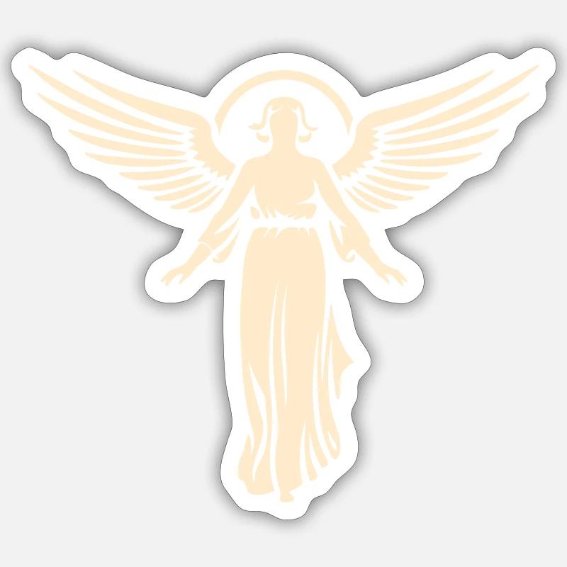 Ange serein Céleste - Sticker taille S (10 x 10 cm) - blanc mat