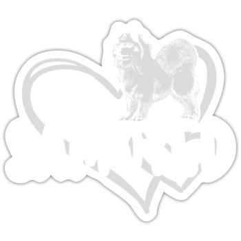 Samoyed Heart - Sticker Größe S (10 x 10 cm) - Mattweiß - Vorne