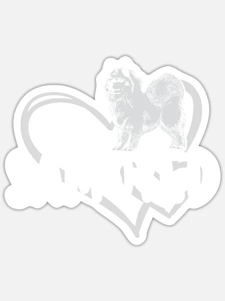 Cœur de Samoyède - Sticker taille S (10 x 10 cm) - blanc mat