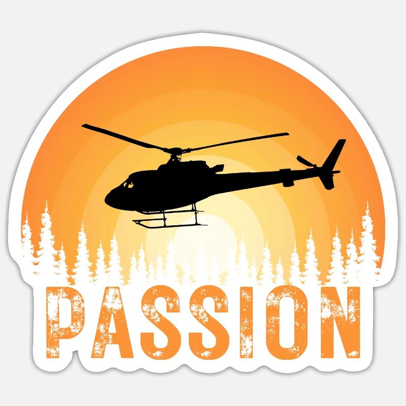 Hubschrauber-Pilot - Sticker Größe S (10 x 10 cm) - Mattweiß